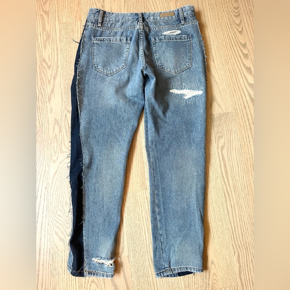 Blank NYC Patchwork Distressed Crop Girlfriend Je… - image 7